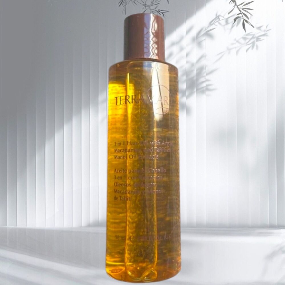 TERRAMAR 3 in 1 Hair Oil, Amber, Argan Macadamia Monoi Oil Blend[98ml]